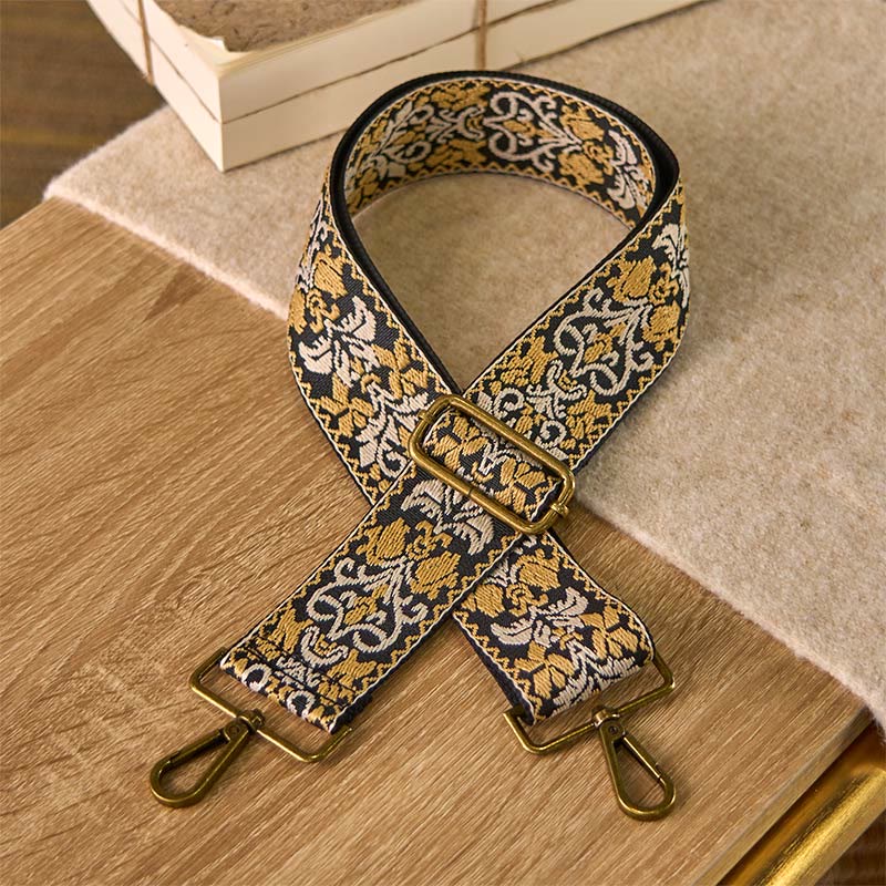 Buddha Stones, czeskie kwiaty, geometryczny haft, regulowane torebki na ramię, paski do torebki, wymiana - Czarny khaki - 75-135 cm*5 cm - image 13