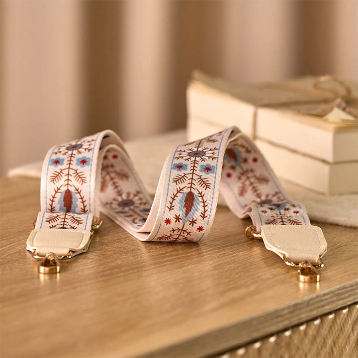 Torebki na ramię z regulowanymi paskami w kwiaty Buddha Stones, z wymiennymi paskami - Khaki - 70-135 cm*3,8 cm - image 0