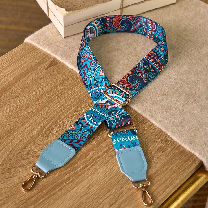 Buddha Stones Czeskie Słonecznikowe Oczy Regulowane Torebki Torebka na Ramię Crossbody Paski Wymienne - Niebieski - 75-145 cm*3,8 cm - image 5