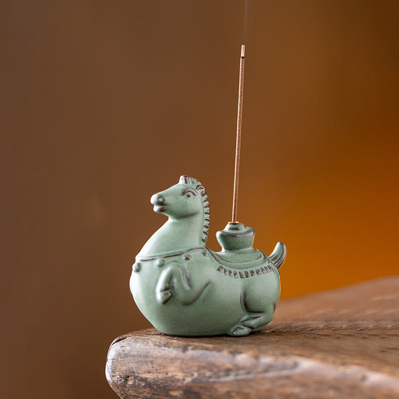 Kadzielnica z Buddha Stones na Rok Konia 2026, Nowy Rok, Sztabka Szczęścia - Koń akwamarynowy (7,6*4,1*6,9 cm) - image 11