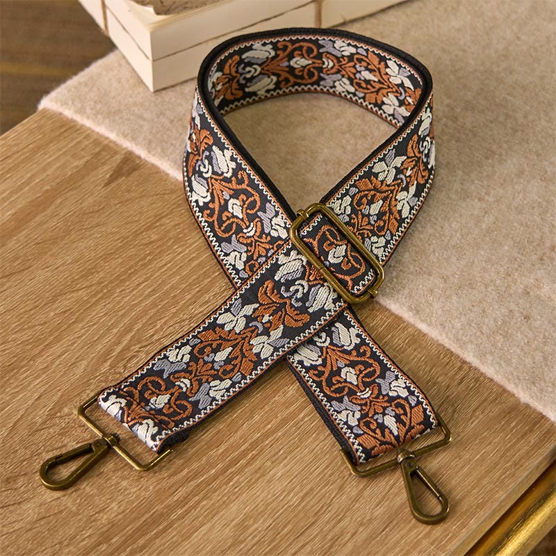 Buddha Stones , czeski brązowy kwiat winorośli, regulowane torebki na ramię, paski zamienne - Brązowy - 70-135 cm*5 cm - image 0