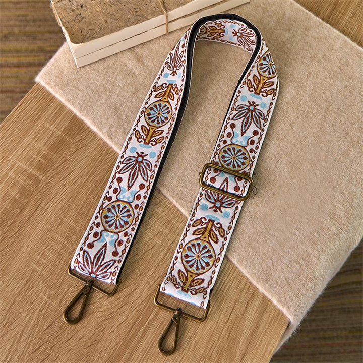 Buddha Stones Boho Liść Klonu Kwiat Geometryczny Regulowane Torebki Crossbody Torba na Ramię Paski Wymienne - Beżowy - 70-135 cm*5 cm - image 0