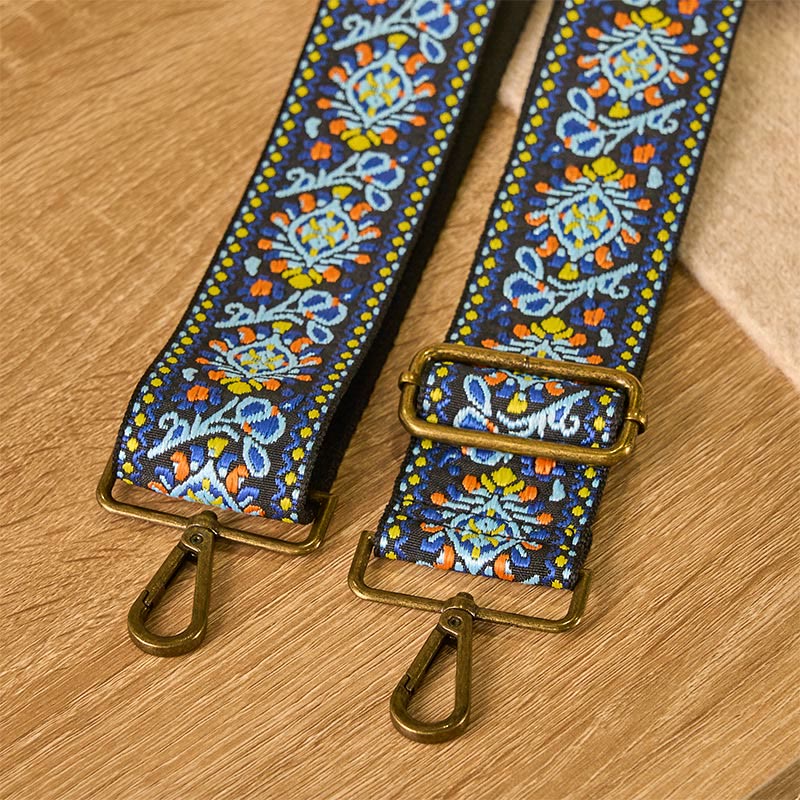 Buddha Stones Boho Granatowy Kwiat Geometryczny Regulowana Torebka na Ramię Crossbody Paski Wymienne - image 4