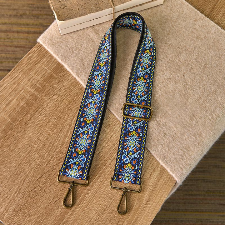 Buddha Stones Boho Granatowy Kwiat Geometryczny Regulowana Torebka na Ramię Crossbody Paski Wymienne - image 1