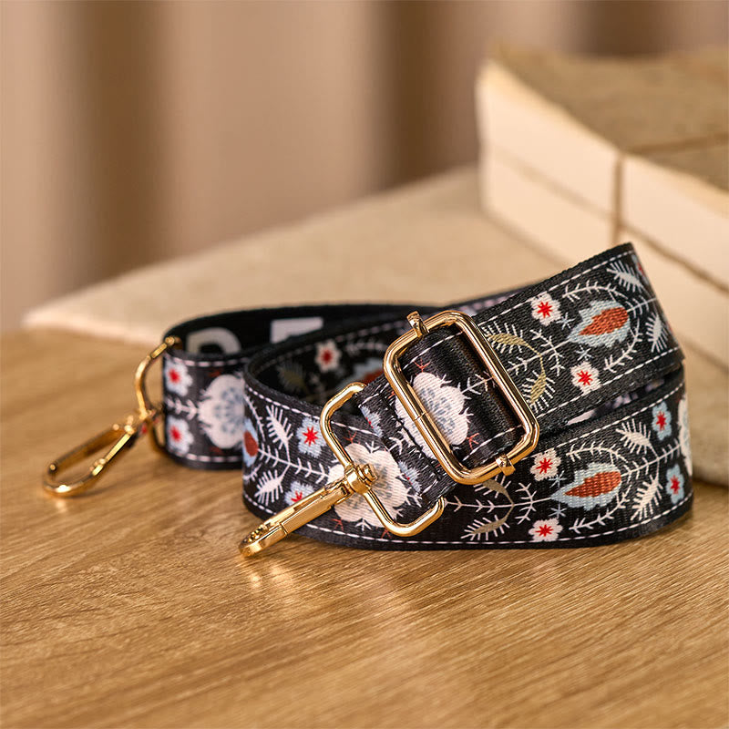 Buddha Stones Boho Kwiaty Liście Geometryczne Żakard Regulowane Torebki Torebka na Ramię Crossbody Paski Wymienne - image 3