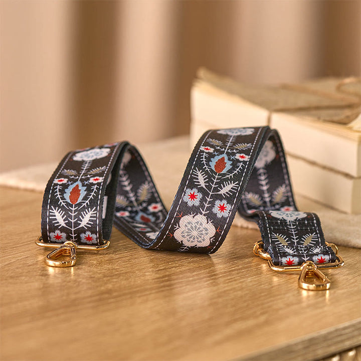 Buddha Stones Boho Kwiaty Liście Geometryczne Żakard Regulowane Torebki Torebka na Ramię Crossbody Paski Wymienne - image 2