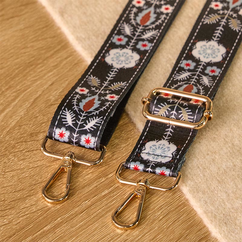 Buddha Stones Boho Kwiaty Liście Geometryczne Żakard Regulowane Torebki Torebka na Ramię Crossbody Paski Wymienne - image 4