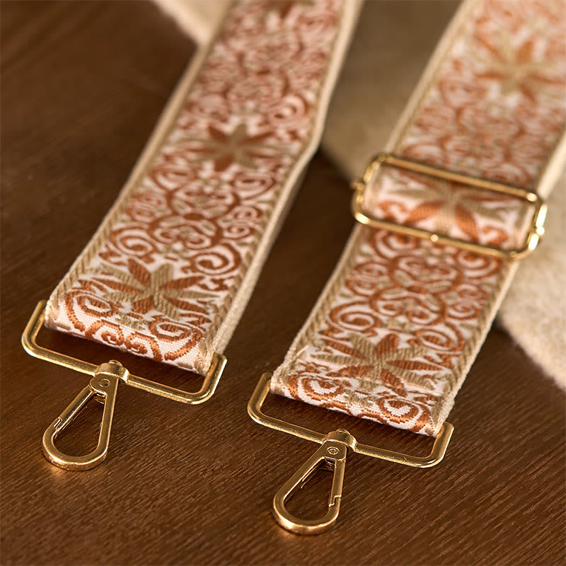 Buddha Stones, czeski brąz, beż, kwiaty, geometryczny haft, regulowane torebki, torba na ramię, paski do torebki, wymiana - image 6