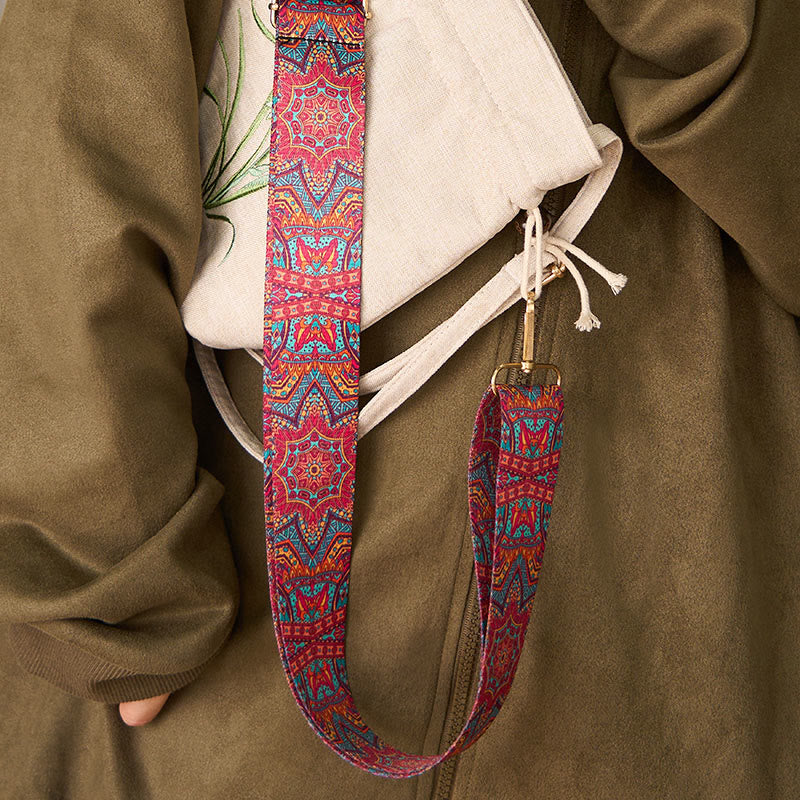 Buddha Stones Czeska Czerwona Mandara Geometryczna Regulowana Torebka na Ramię Torebka Crossbody Paski Wymienne - image 6