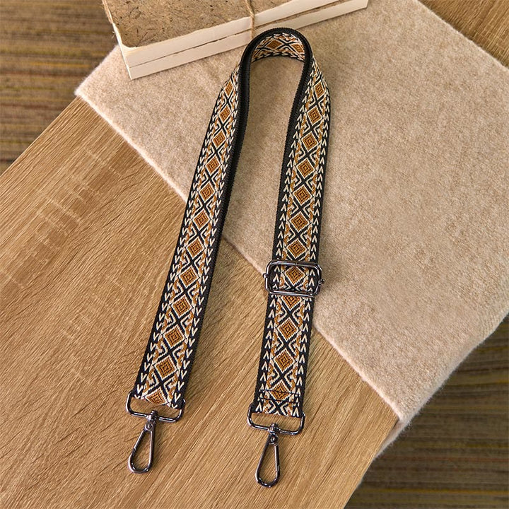 Buddha Stones Boho Diament Romb Pasek Geometryczny Regulowane Torebki Torebka na Ramię Crossbody Paski Wymienne - image 3