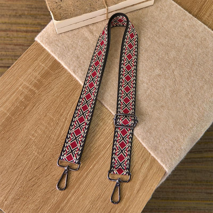 Buddha Stones Boho Diament Romb Pasek Geometryczny Regulowane Torebki Torebka na Ramię Crossbody Paski Wymienne - image 5