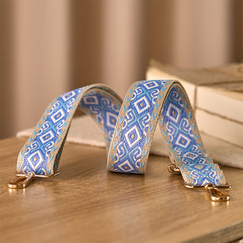 Buddha Stones Boho Romb Czworokątny Pasek Geometryczny Żakard Regulowane Torebki Torebka na Ramię Crossbody Paski Wymienne - image 2