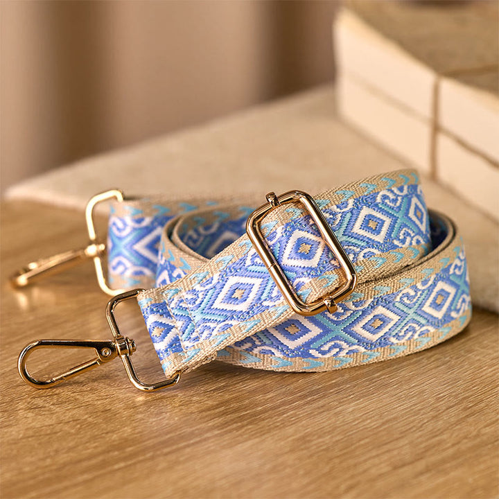 Buddha Stones Boho Romb Czworokątny Pasek Geometryczny Żakard Regulowane Torebki Torebka na Ramię Crossbody Paski Wymienne - image 3