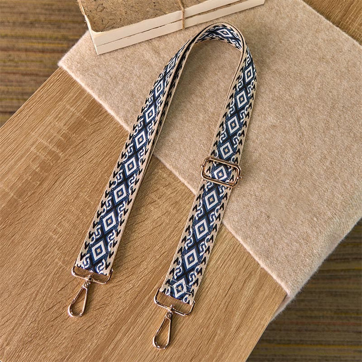 Buddha Stones Boho Romb Czworokątny Pasek Geometryczny Żakard Regulowane Torebki Torebka na Ramię Crossbody Paski Wymienne - image 8