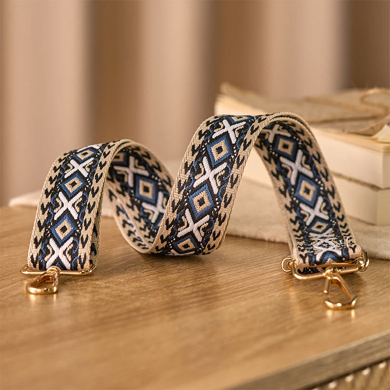 Buddha Stones Boho Rombowe Paski Geometryczne Żakardowe Regulowane Torebki na Ramię Crossbody Paski Wymienne - image 2