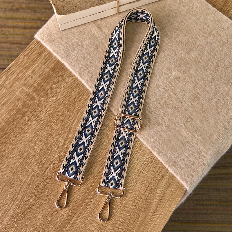 Buddha Stones Boho Rombowe Paski Geometryczne Żakardowe Regulowane Torebki na Ramię Crossbody Paski Wymienne - image 1