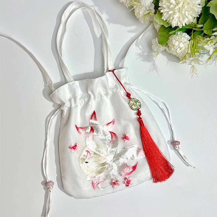 Buddha Stones Suzhou Haft Lotos Jeleń Epifyllum Piwonia Królik Bawełna Len Torba Crossbody Torba na ramię Torebka - image 23