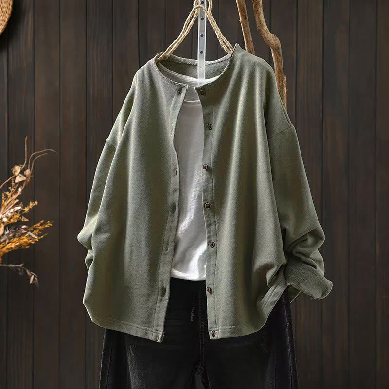 Koszula damska z bawełny Buddha Stones Fall z okrągłym dekoltem i długim rękawem - DarkSeaGreen - US4-8/10, UK/AU8-12/14, EU36-40/42 (F) - image 22