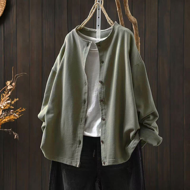 Koszula damska z bawełny Buddha Stones Fall z okrągłym dekoltem i długim rękawem - DarkSeaGreen - US4-8/10, UK/AU8-12/14, EU36-40/42 (F) - image 22