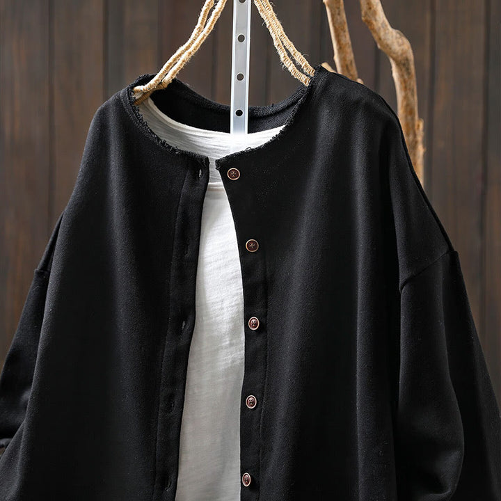 Koszula damska z bawełny Buddha Stones Fall z okrągłym dekoltem i długim rękawem - image 17