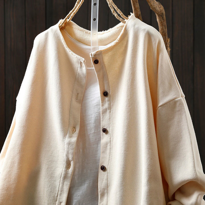 Koszula damska z bawełny Buddha Stones Fall z okrągłym dekoltem i długim rękawem - image 21