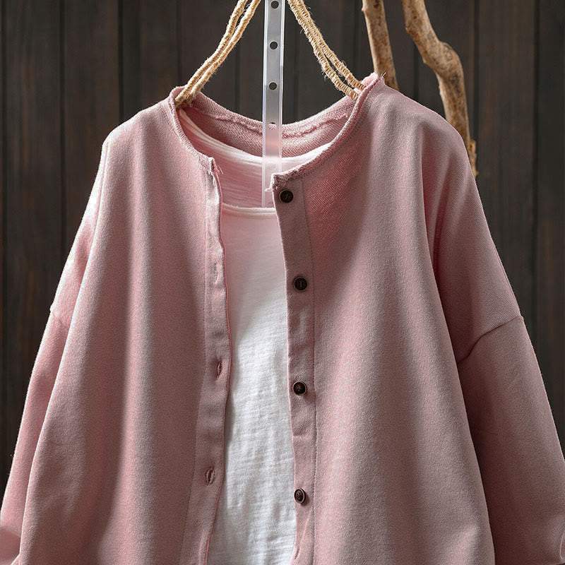 Koszula damska z bawełny Buddha Stones Fall z okrągłym dekoltem i długim rękawem - image 2