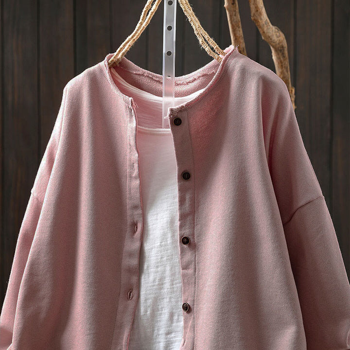 Koszula damska z bawełny Buddha Stones Fall z okrągłym dekoltem i długim rękawem - image 2