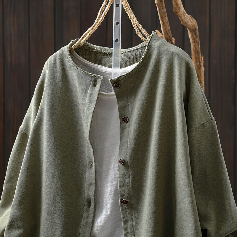 Koszula damska z bawełny Buddha Stones Fall z okrągłym dekoltem i długim rękawem - image 23