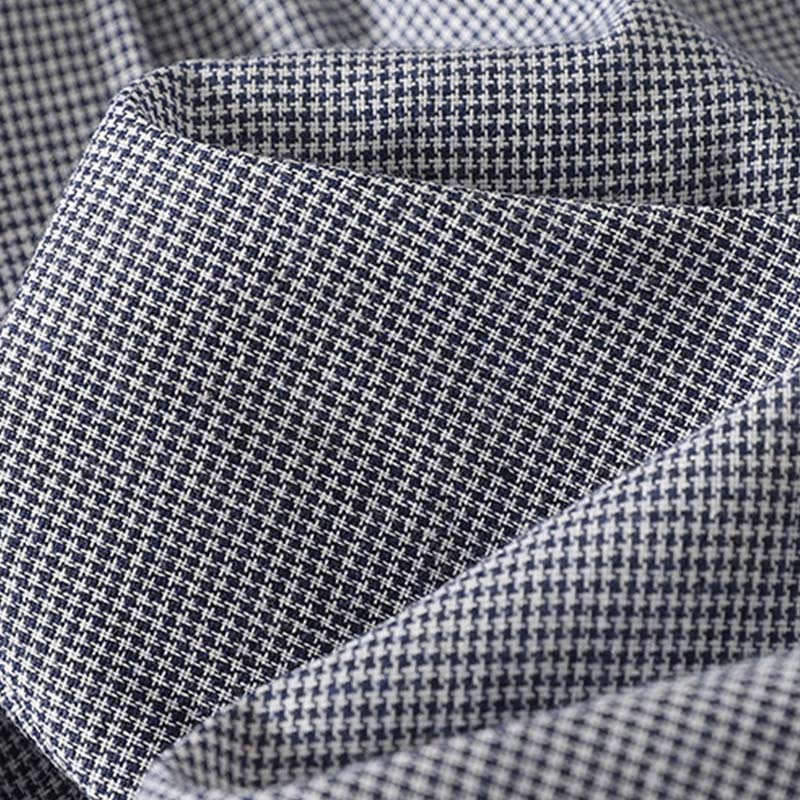 Koszula damska z długim rękawem z haftem w kratę z motywem kamieni Buddha Stones, ze stójką i guzikami - image 4