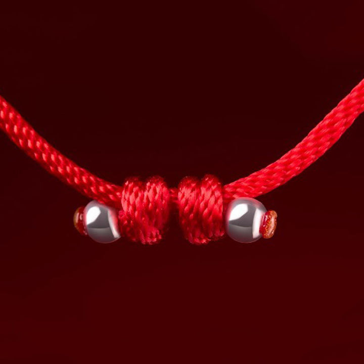 Bransoletka na szczęście z Buddha Stones, rokiem konia, wykonana ze srebra próby 999, z czerwonego sznurka - image 13
