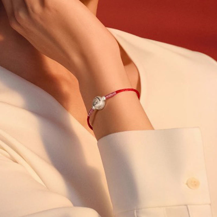 Bransoletka na szczęście z Buddha Stones, rokiem konia, wykonana ze srebra próby 999, z czerwonego sznurka - image 4