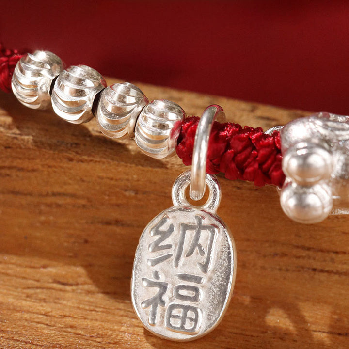 Bransoletka z Buddha Stones z roku konia, cynobrowym jadeitem hetian, 999 srebro próby 925, czerwony sznurek, koncentracja - image 13