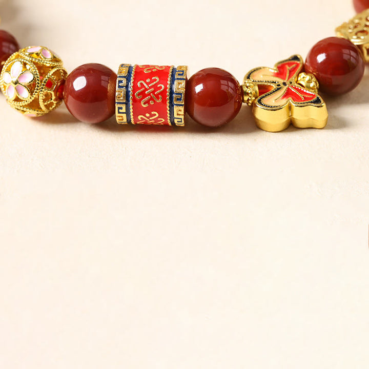 Bransoletka sukcesu z Buddha Stones z roku konia, agatem słonecznym i czerwonym agatem południowym - image 4