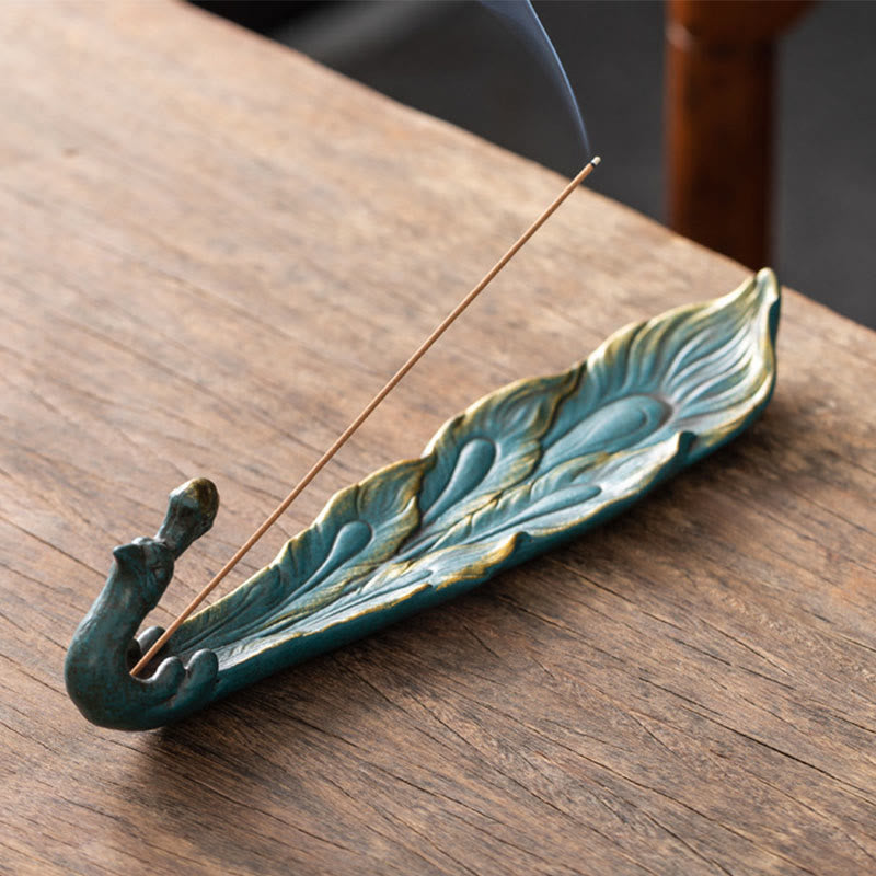 Kadzielnica do dekoracji domu w kształcie pawia z Buddha Stones - Paw niebieski (24,7*6,5*5,5 cm) - image 1