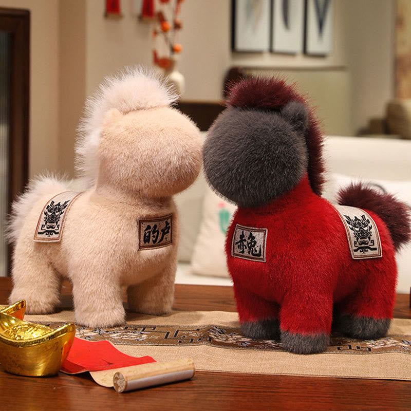 Buddha Stones Rok Konia Haftowany Czaprak Pluszowa Lalka Dekoracja Domu - image 7