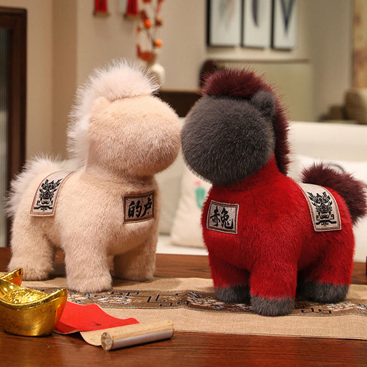 Buddha Stones Rok Konia Haftowany Czaprak Pluszowa Lalka Dekoracja Domu - image 7