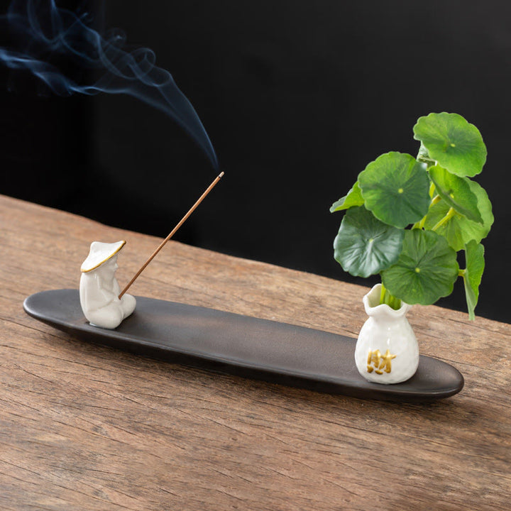 Kadzielnica do dekoracji domu PiXiu Wealth z Buddha Stones - Biały Rybak (25,7*7,5*5,8 cm) - image 6