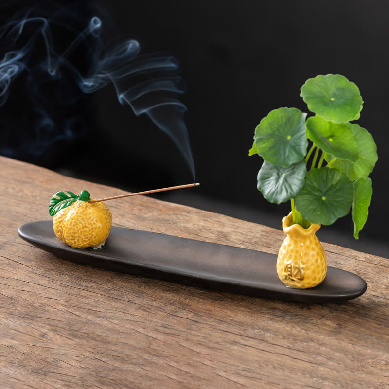 Kadzielnica do dekoracji domu PiXiu Wealth z Buddha Stones - Żółta mandarynka (25,7*7,5*5,8 cm) - image 18