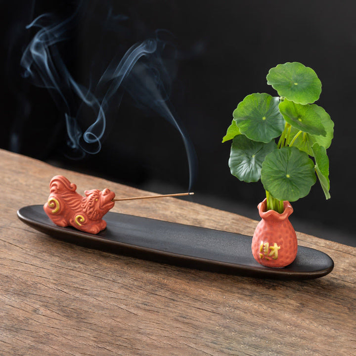 Kadzielnica do dekoracji domu PiXiu Wealth z Buddha Stones - Pomarańczowy PiXiu(25,7*7,5*5,8 cm) - image 8