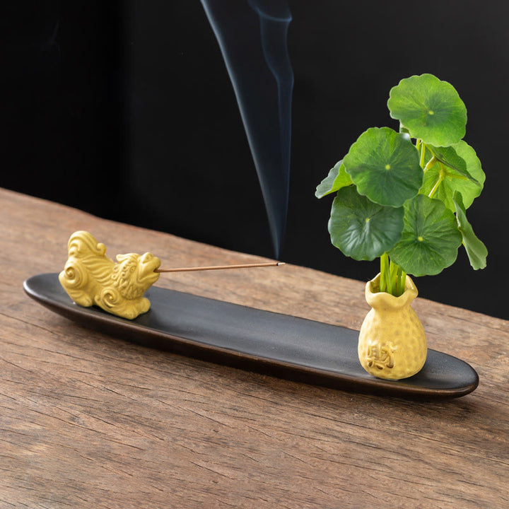 Kadzielnica do dekoracji domu PiXiu Wealth z Buddha Stones - Żółty PiXiu(25,7*7,5*5,8 cm) - image 14