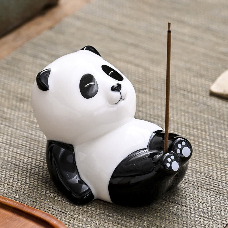 Kadzielnica do dekoracji domu w kształcie pandy z Buddha Stones - Panda skrzyżowana na nogach (8,5*6*7 cm) - image 10