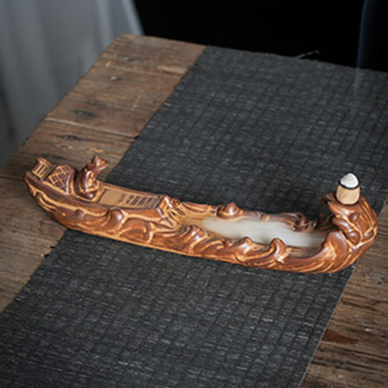 Buddha Stones, mała łódź, cykada, dekoracja domu, kadzielnica - image 2