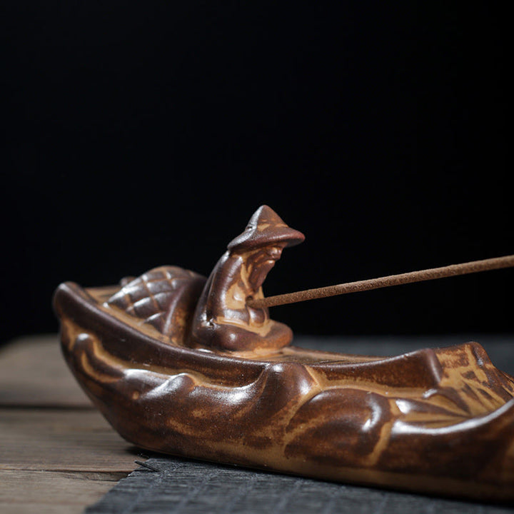 Buddha Stones, mała łódź, cykada, dekoracja domu, kadzielnica - image 1