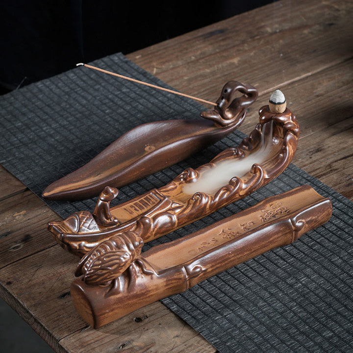 Buddha Stones, mała łódź, cykada, dekoracja domu, kadzielnica - image 9