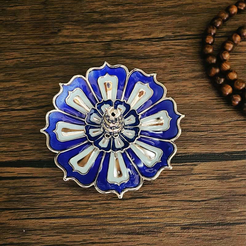 Kadzielnica do dekoracji domu z Buddha Stones i lotosem - Niebieski Lotos (8,8*3,2 cm) - image 1