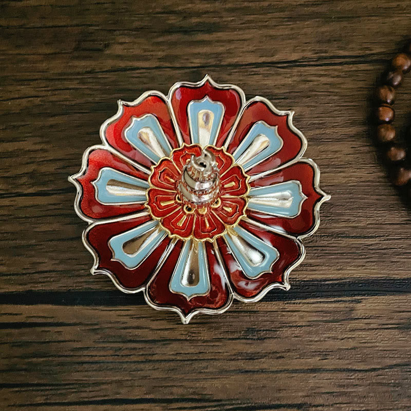 Kadzielnica do dekoracji domu z Buddha Stones i lotosem - Czerwony Lotos (8,8*3,2 cm) - image 0