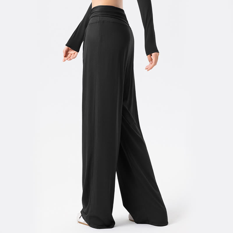 Spodnie sportowe damskie z szerokimi nogawkami, sznurowane, oddychające i z Buddha Stones - image 1