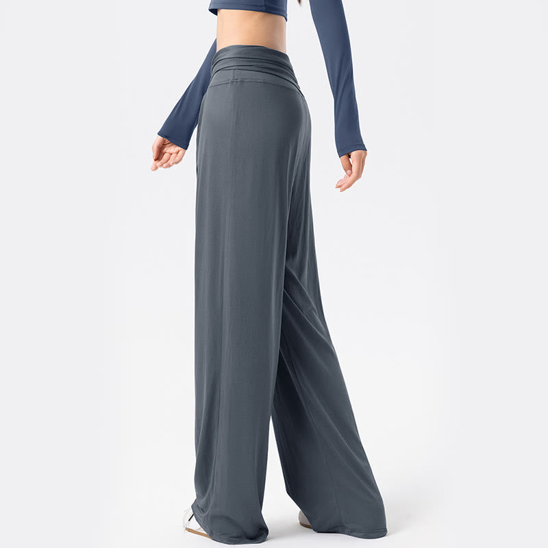 Spodnie sportowe damskie z szerokimi nogawkami, sznurowane, oddychające i z Buddha Stones - image 5