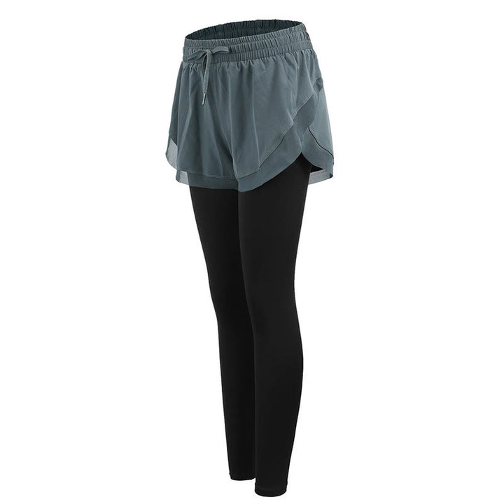 Legginsy sportowe 2 w 1 z Buddha Stones, damskie, do ćwiczeń na świeżym powietrzu, do jogi - CadetBlue - US12, UK/AU16, EU44 (XL) - image 5