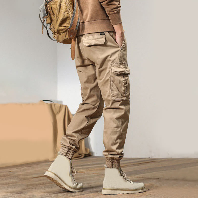 Letnie spodnie męskie z elastycznymi mankietami i kieszeniami z motywem Buddha Stones - image 1